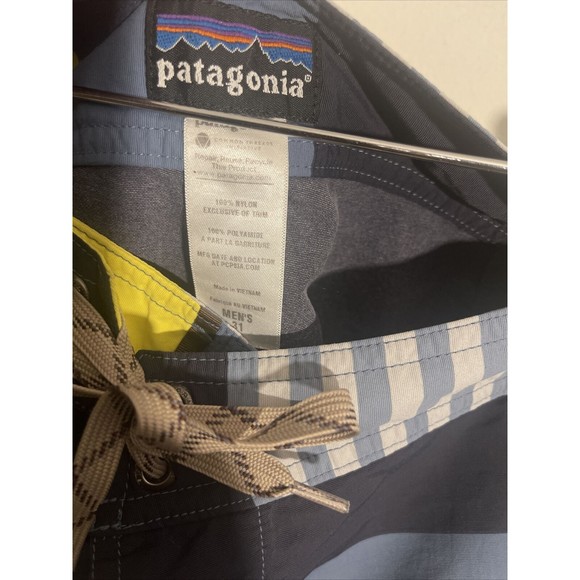 Patagonia Mens Board Shorts Swim Trunks Size 31 Blue Gray Unlined 11” Inseam - Picture 4 of 6